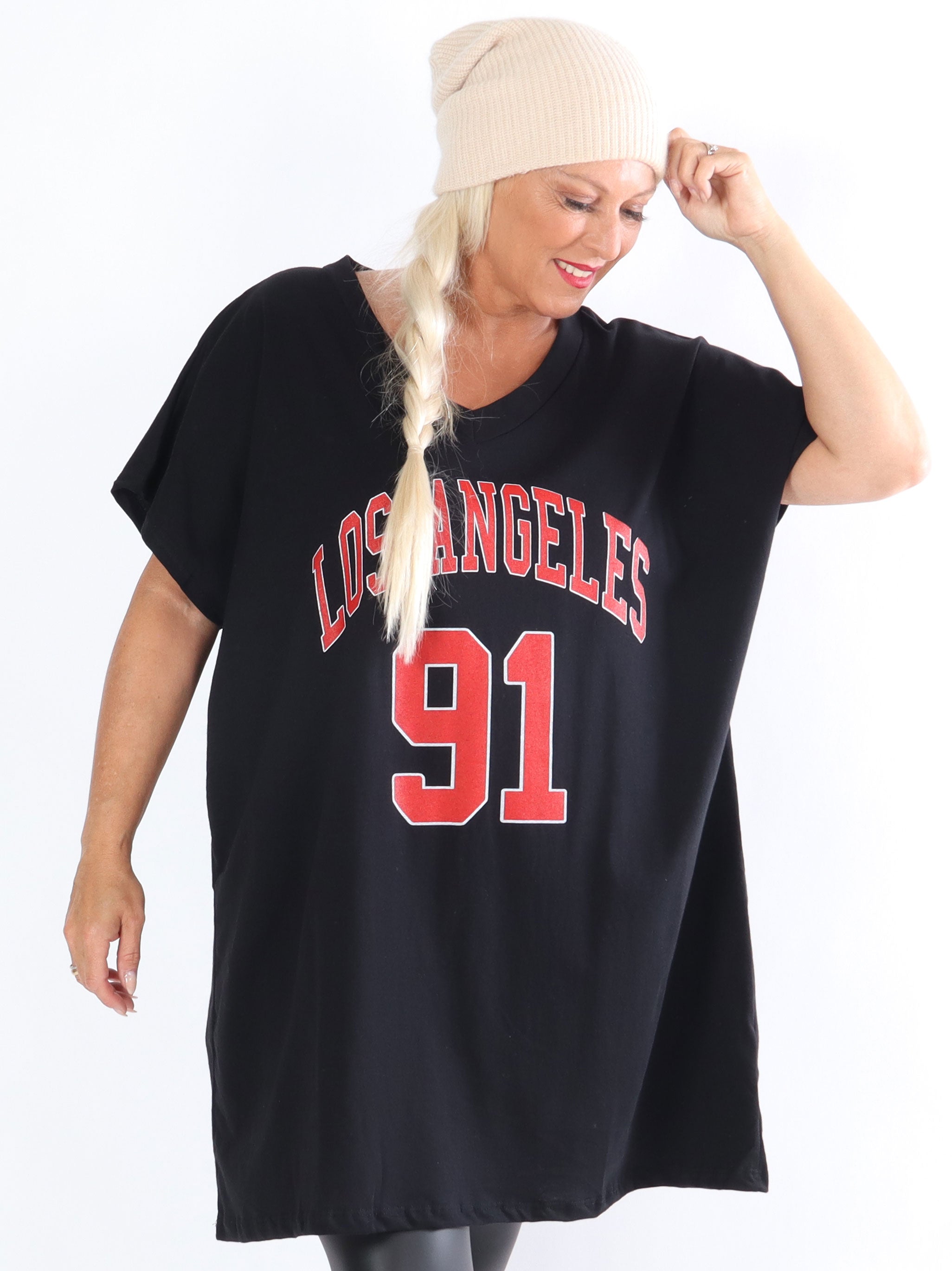 Julia - T-shirt klänning med text framtill